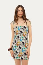 Vestido Mini Lastex Nodo Lo De Lui - MULTICOLORIDO 0