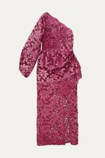 Vestido Renda Drape Midi A L m - ROSA 0