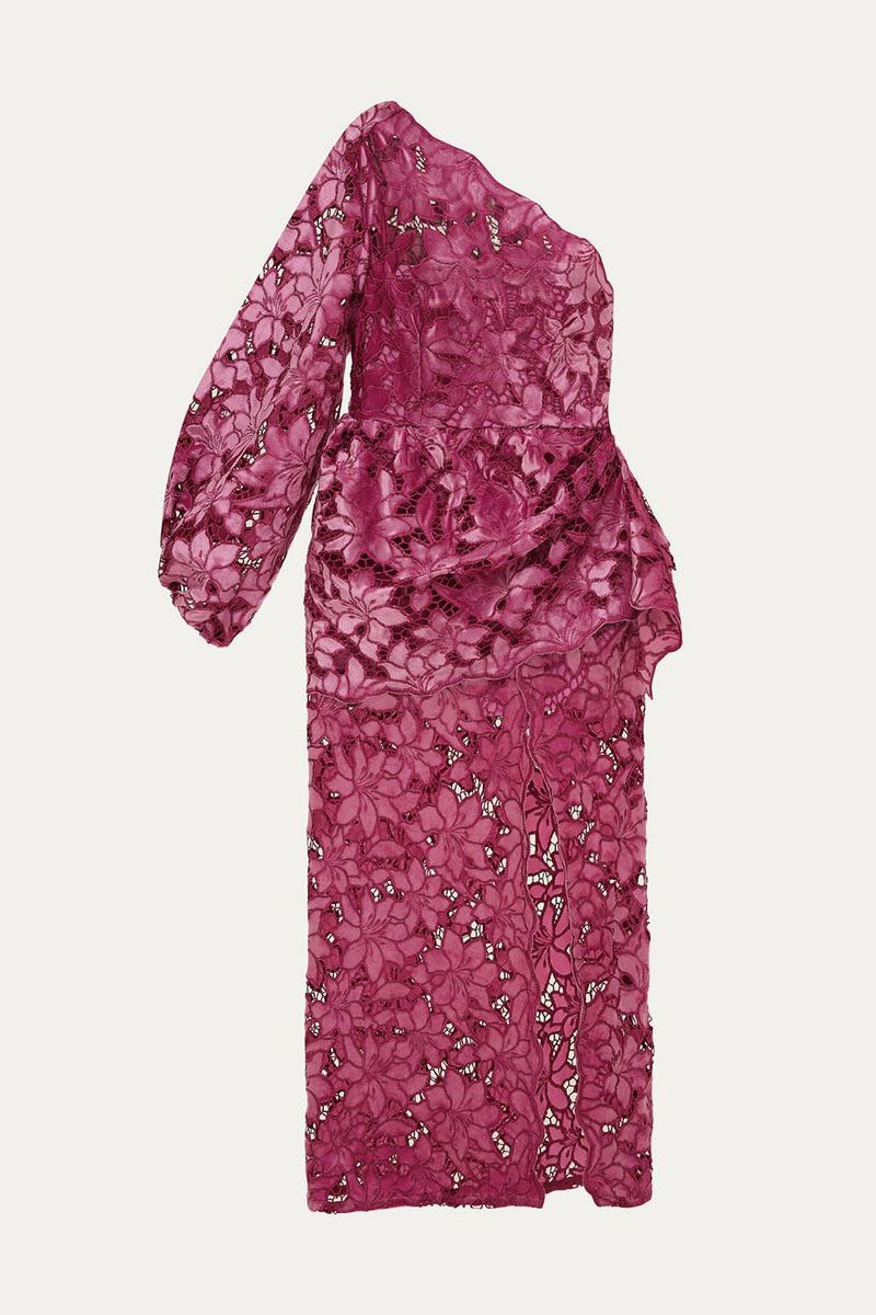 Vestido Renda Drape Midi A L m - ROSA 0