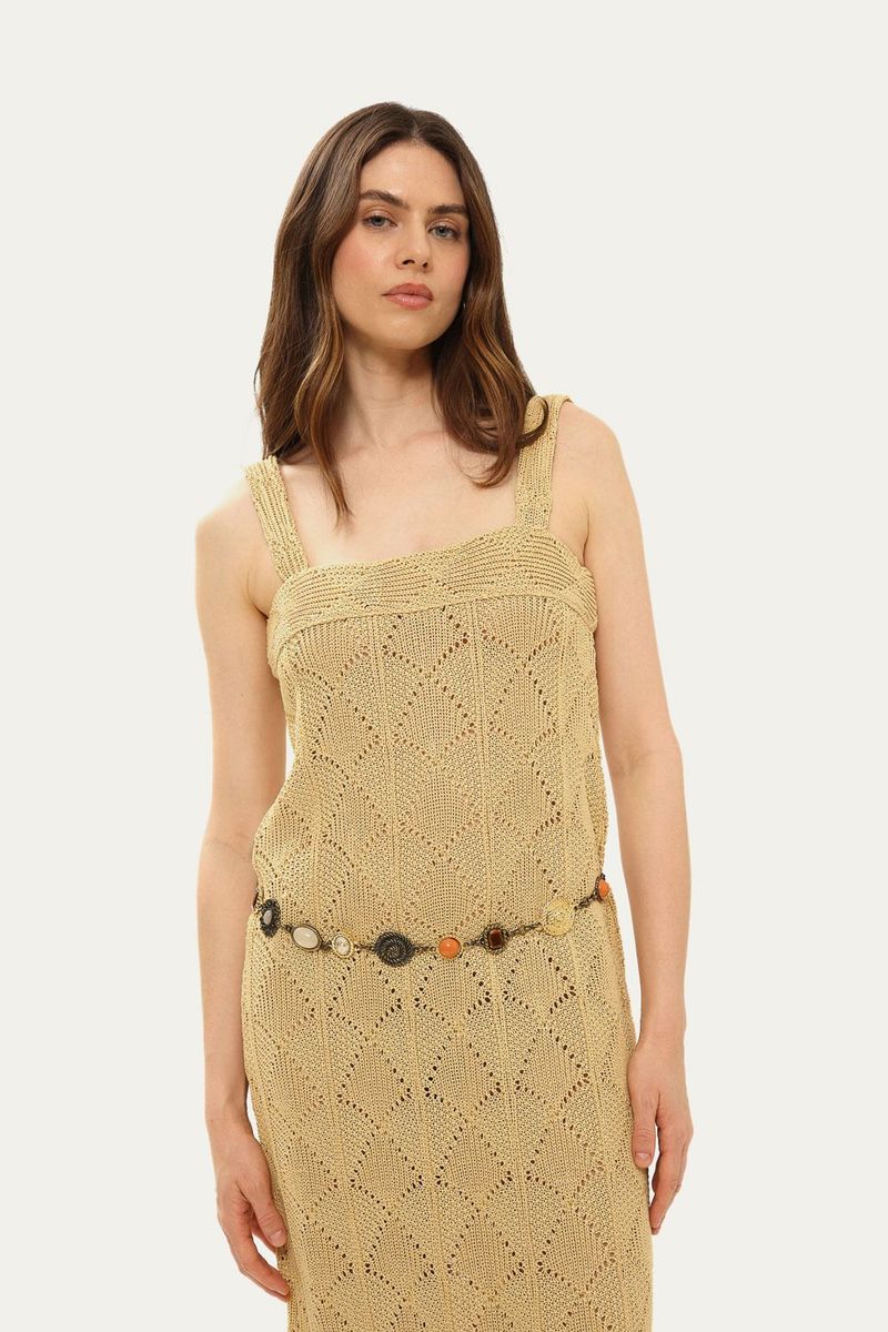 Vestido Amanda Linnen - BEGE 1