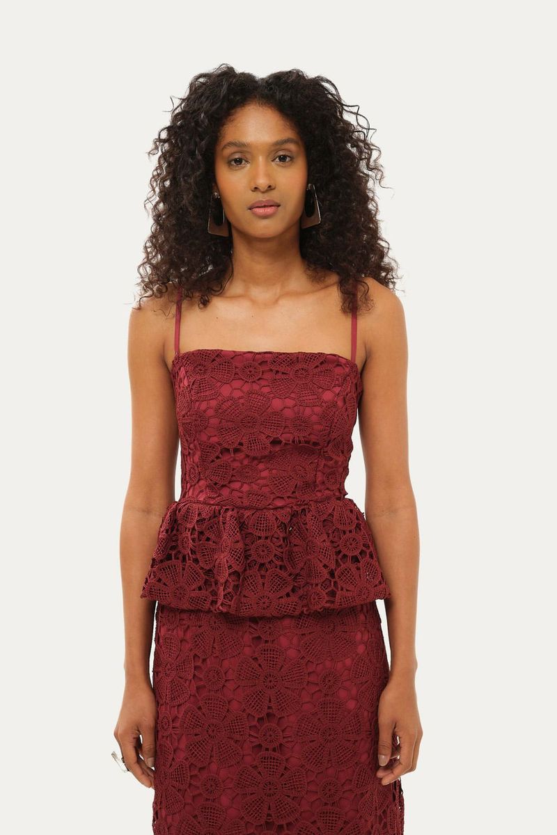 Vestido Al a Rosa Blanca Linnen - VINHO 1