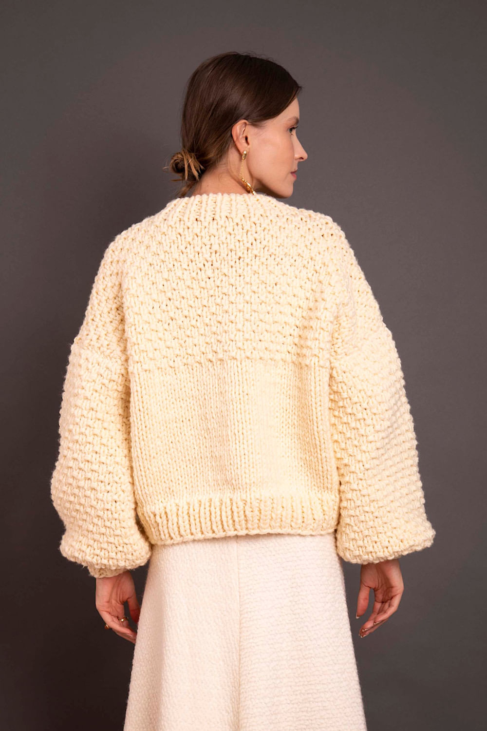 KNIT CROCHET jacket knit collar Round SKIN YOUR HUG トップス JACKET Shinzone – トップス