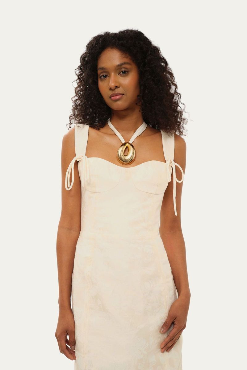 Vestido Midi Lavanda Aluf - OFF WHITE 1