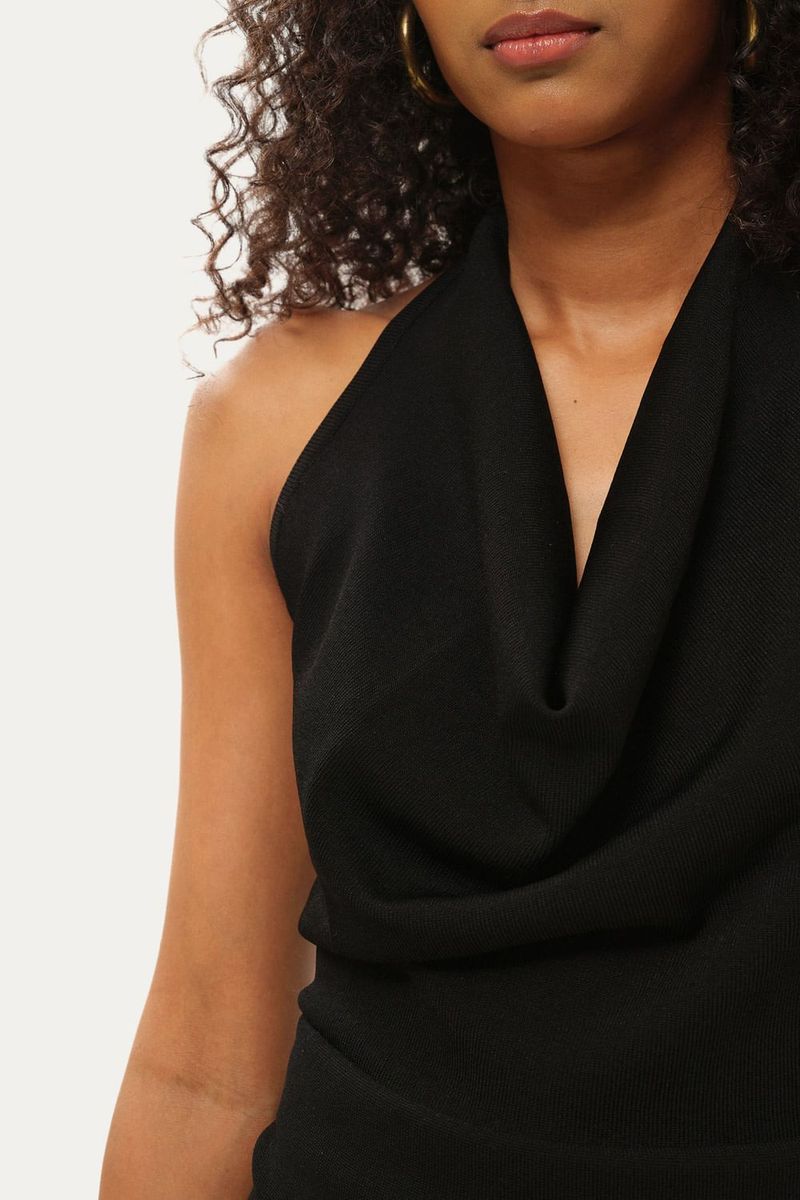 Blusa Alexandra Frente  nica Tricot Egrey - PRETO 2