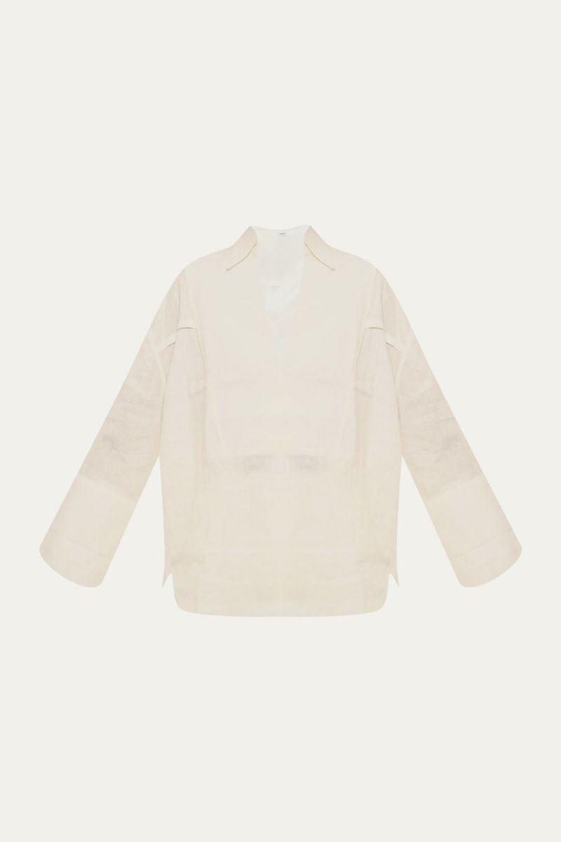 Camisa Manga Longa Smoking Linho Egrey - OFF WHITE 4