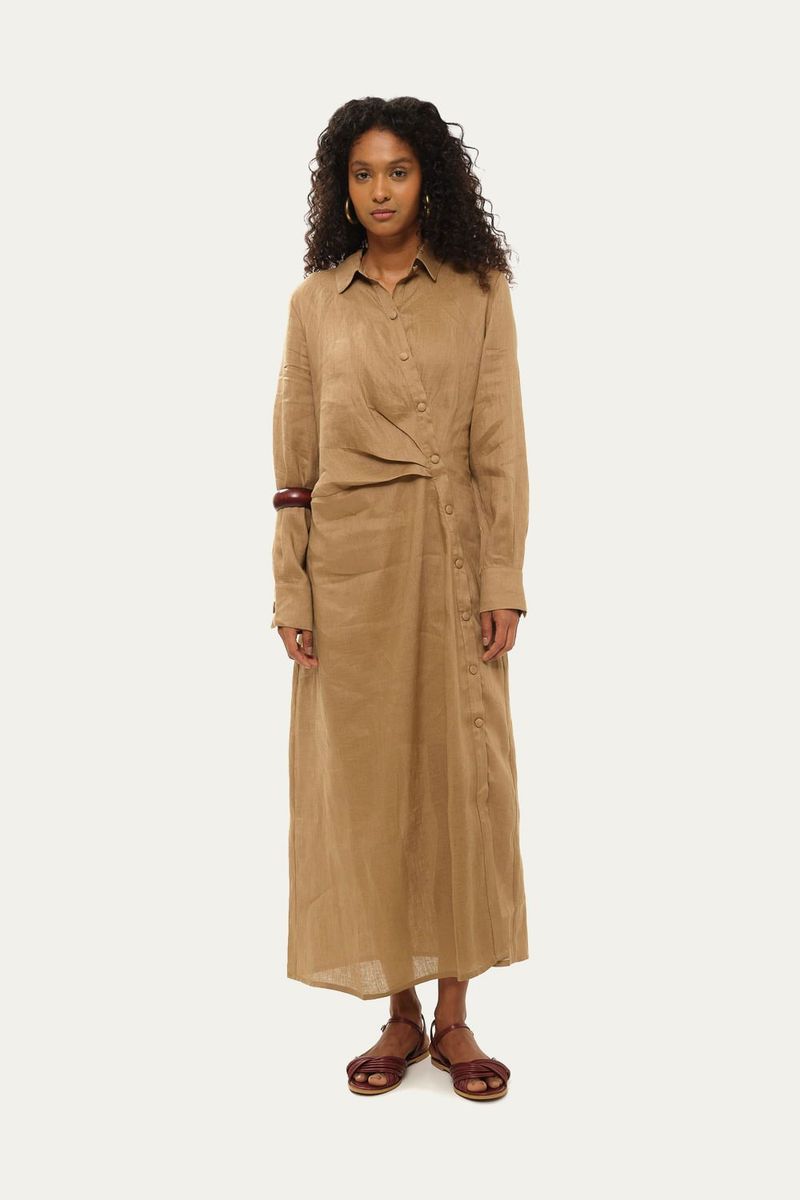Vestido F tima Aleha - MARROM 0