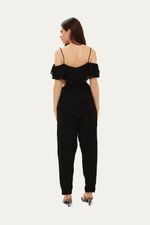 Blusa Manga Curta Ombro A Ombro Crepe Lilly Sarti - PRETO 3