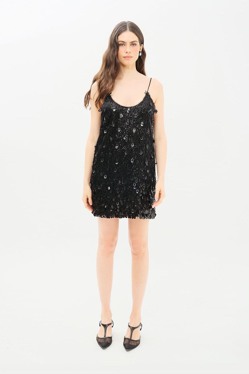 Vestido Mini Paet  Rush Remi NK - PRETO 1