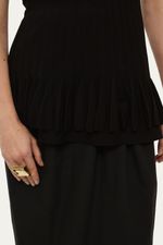 Blusa Manga Curta Tric  Canelado Cone Coven - PRETO 3