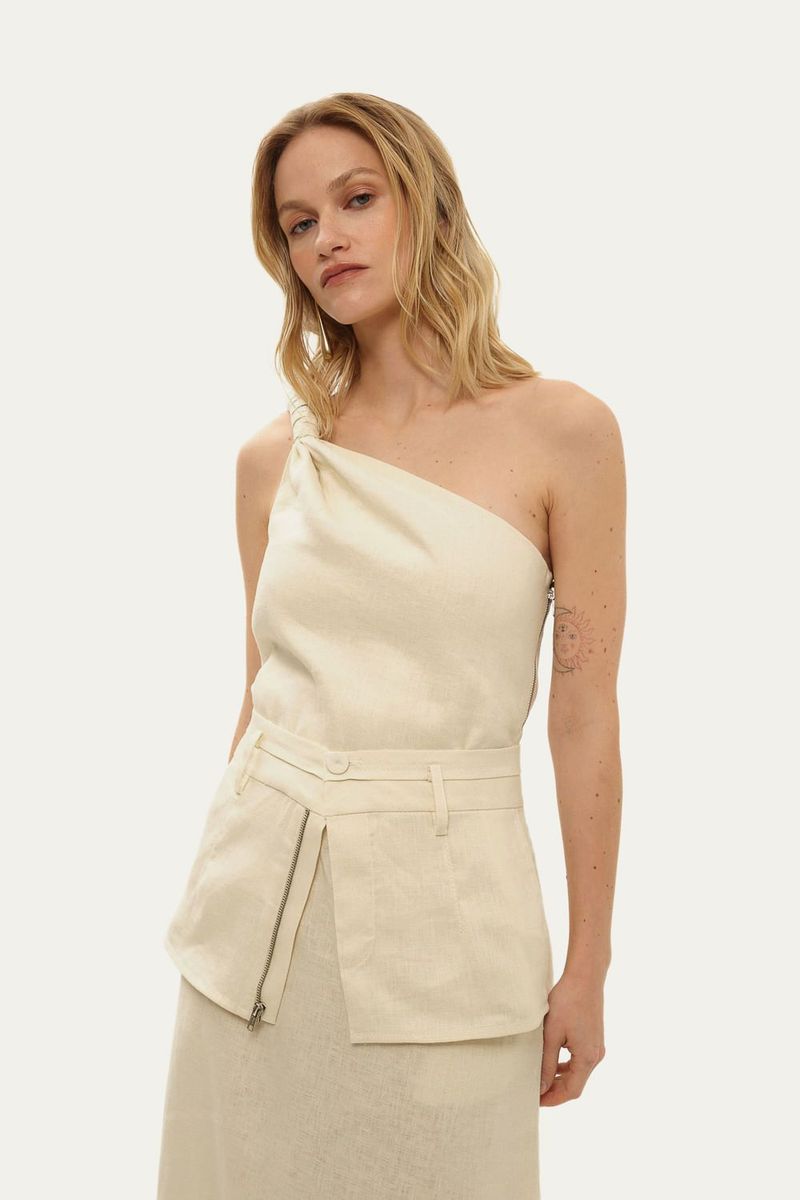 Vestido Longo Linho Coven - OFF WHITE 1