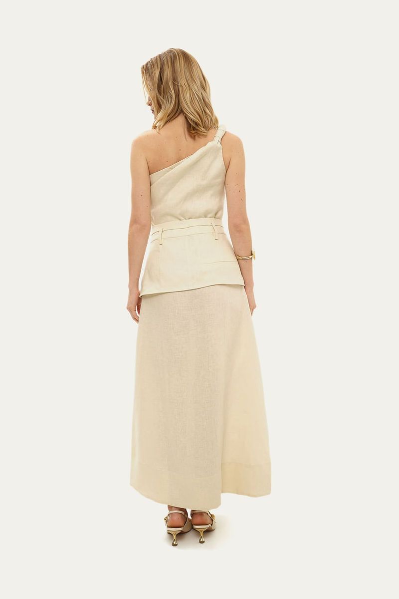 Vestido Longo Linho Coven - OFF WHITE 4