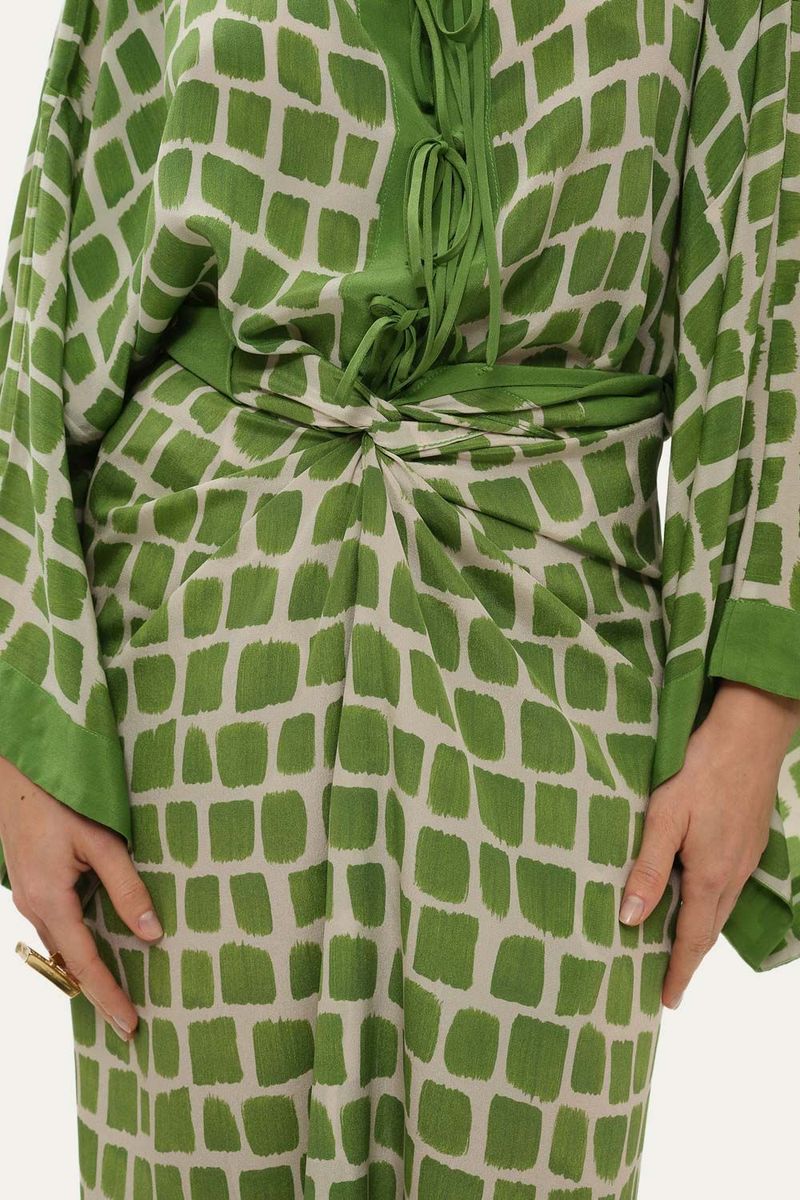 Saia Longa Pareo Moldura Pincel Bdln - VERDE 4