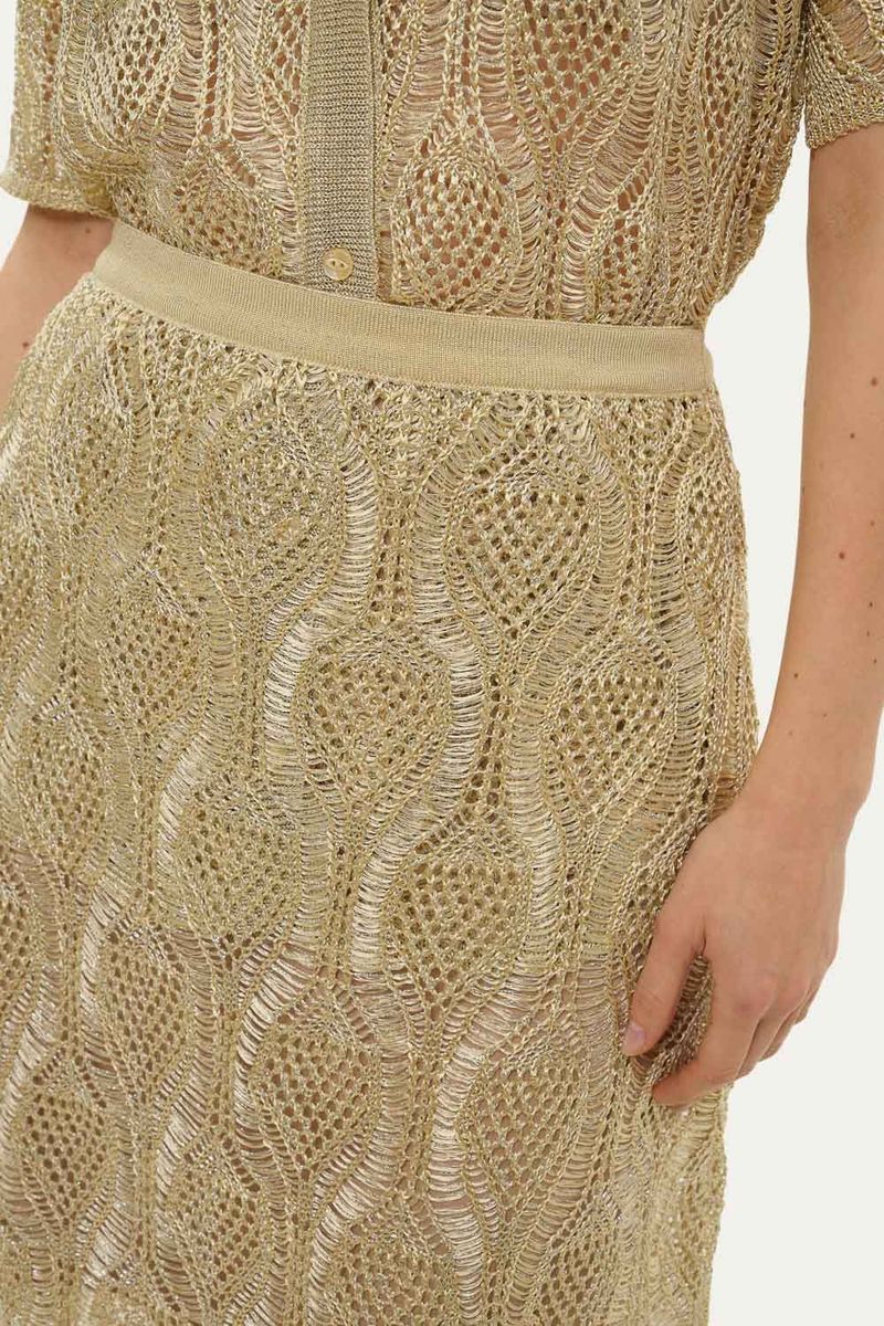 Saia Midi Evase Renda Belize Gig - OFF WHITE 3