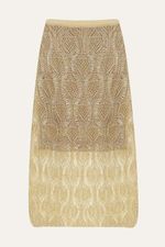 Saia Midi Evase Renda Belize Gig - OFF WHITE 0