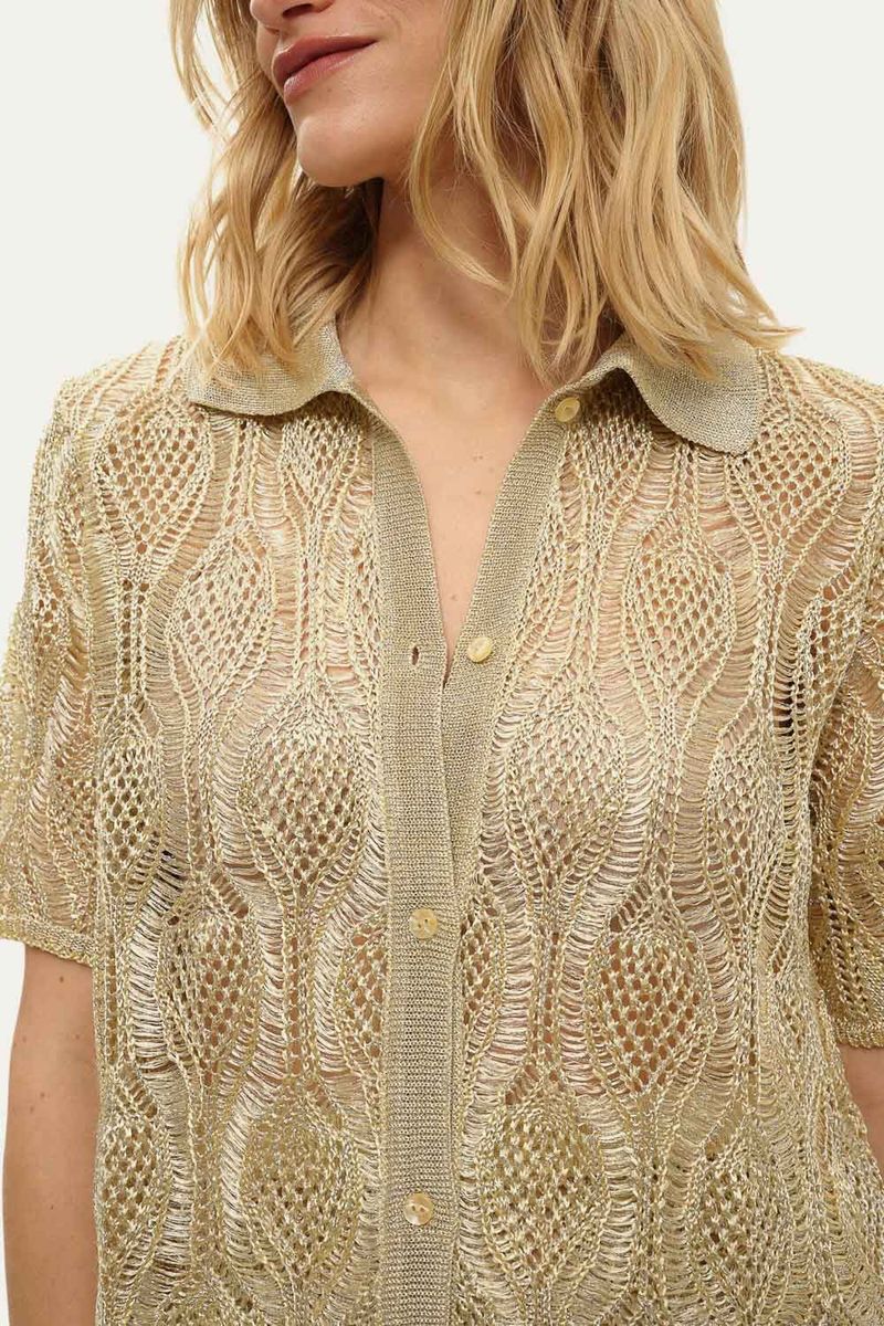 Camisa Manga Curta Renda Belize Gig - OFF WHITE 3