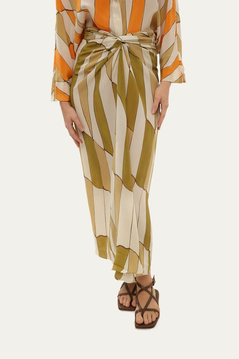 Saia Longa Pareo Quadrados Bdln - VERDE ESCURO 2