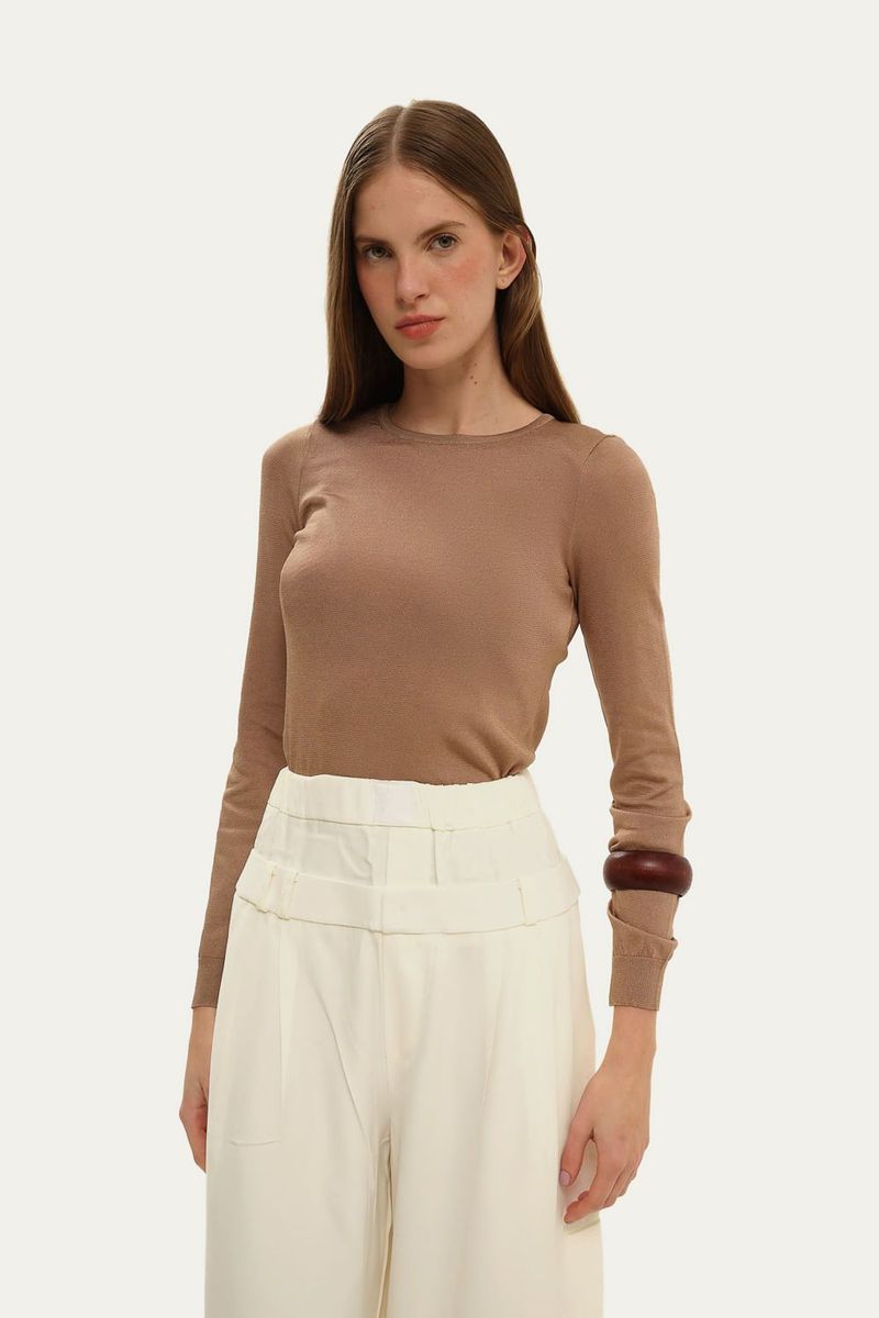 Blusa Manga Longa Kamala Tata - BEGE 1