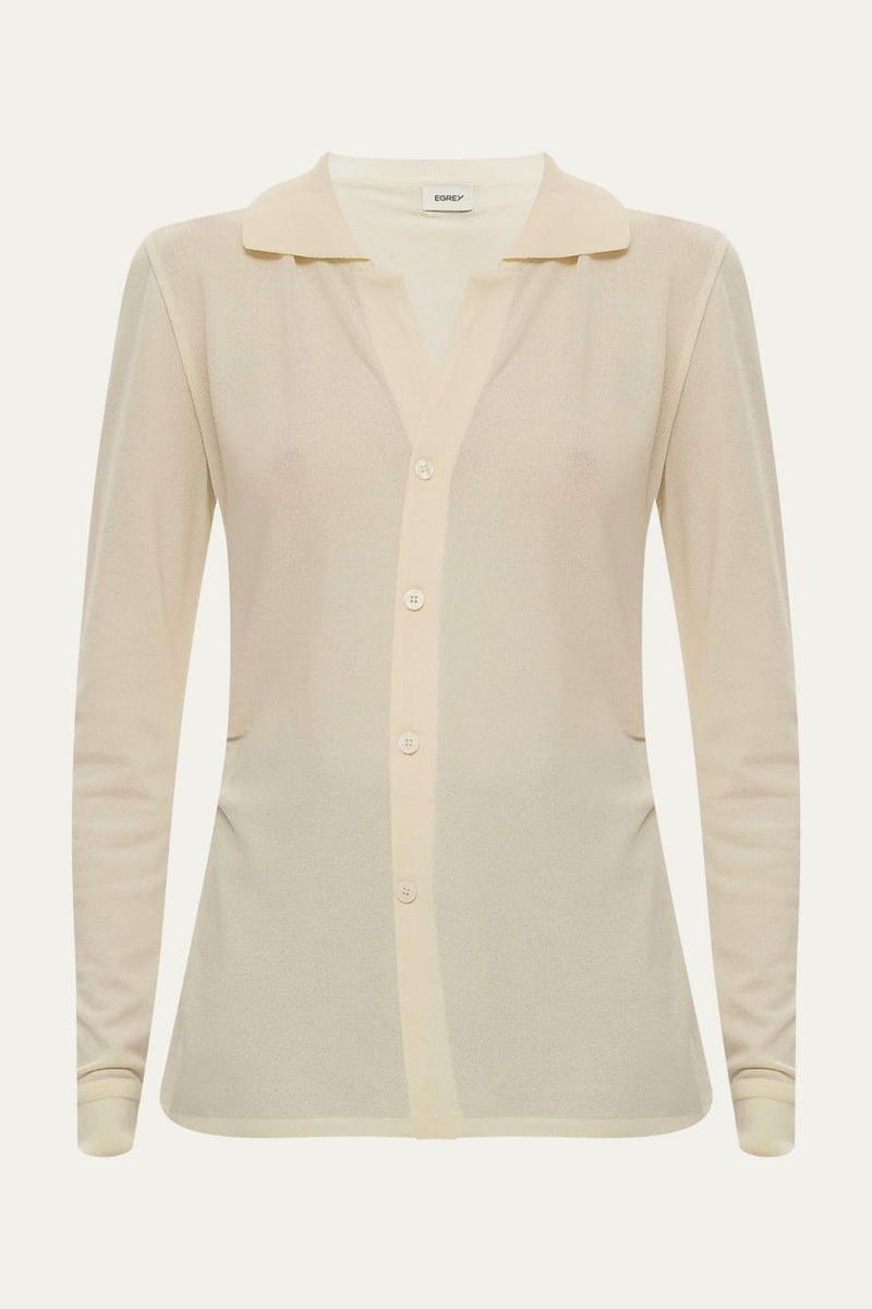 Camisa Justa Tricot Egrey - OFF WHITE 0