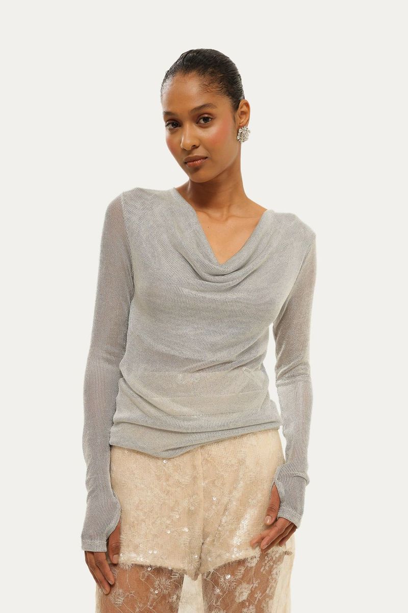 Blusa Segunda Pele Franz Framed - PRATA 1