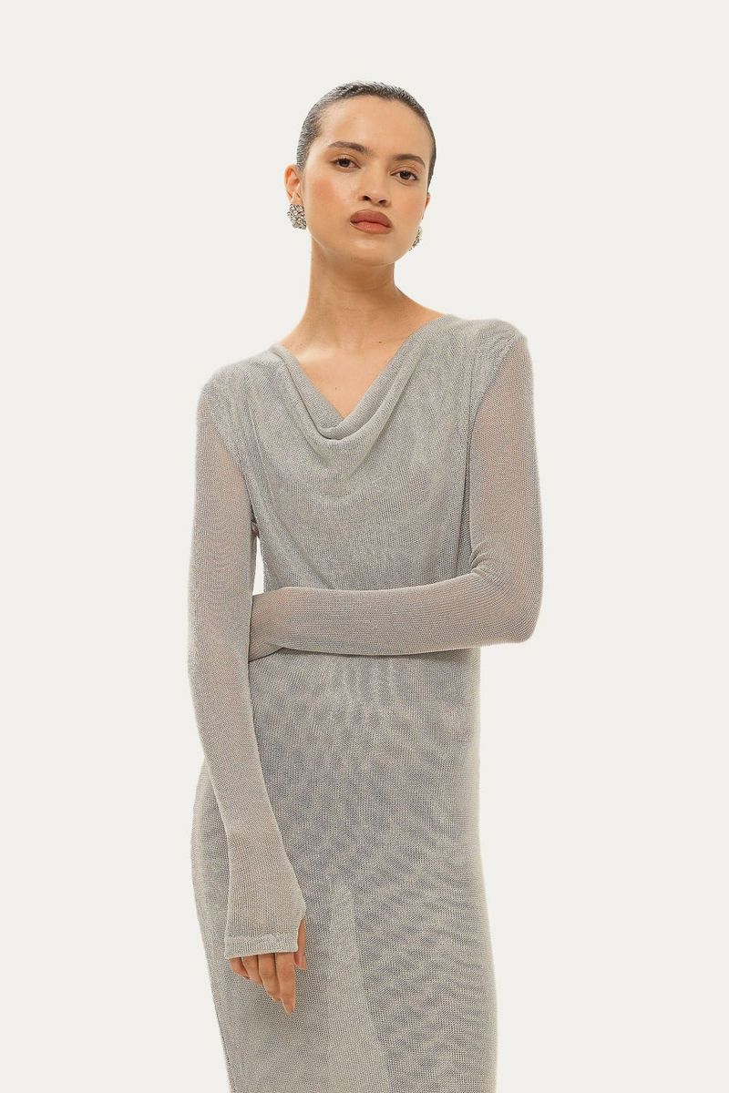 Vestido Midi Franz Framed - PRATA 1