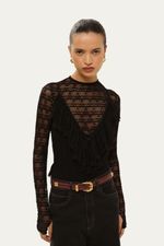 Blusa Segunda Pele Hillon Framed - PRETO 0