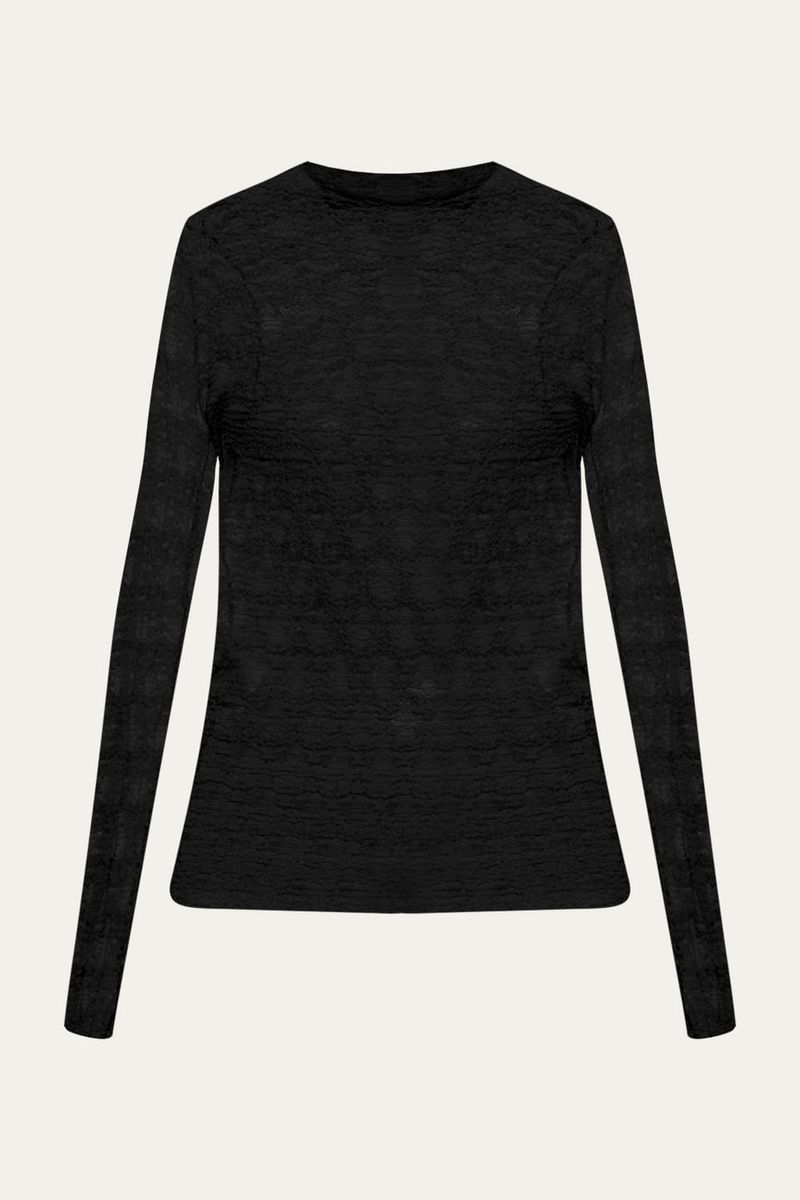 Blusa Segunda Pele Hillon Framed - PRETO 4