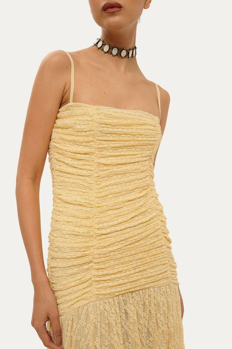 Vestido Midi Hillon Framed - AMARELO 1