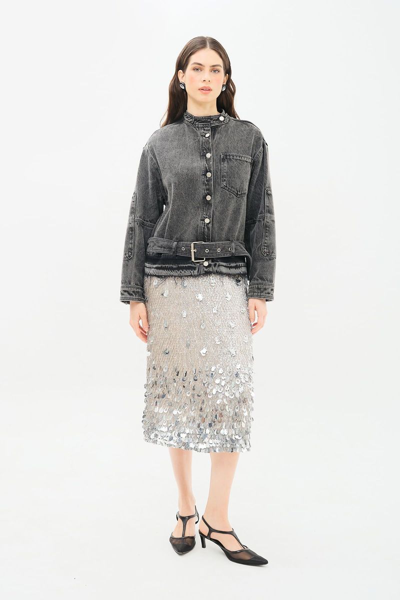 Saia Midi Paete Rush Raven Nk - BICOLOR 1