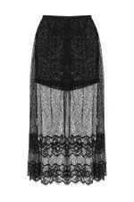 Saia Midi Renda Lingerie Lira Nk - PRETO 0