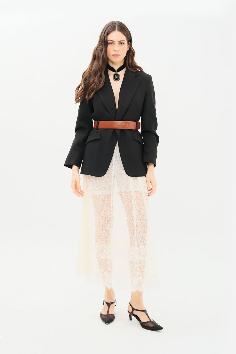 Saia Midi Renda Lingerie Lira Nk - OFF WHITE 1