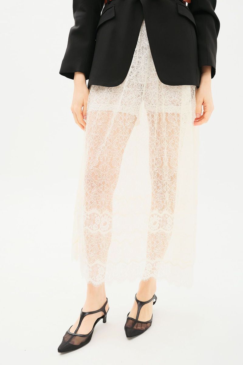 Saia Midi Renda Lingerie Lira Nk - OFF WHITE 2