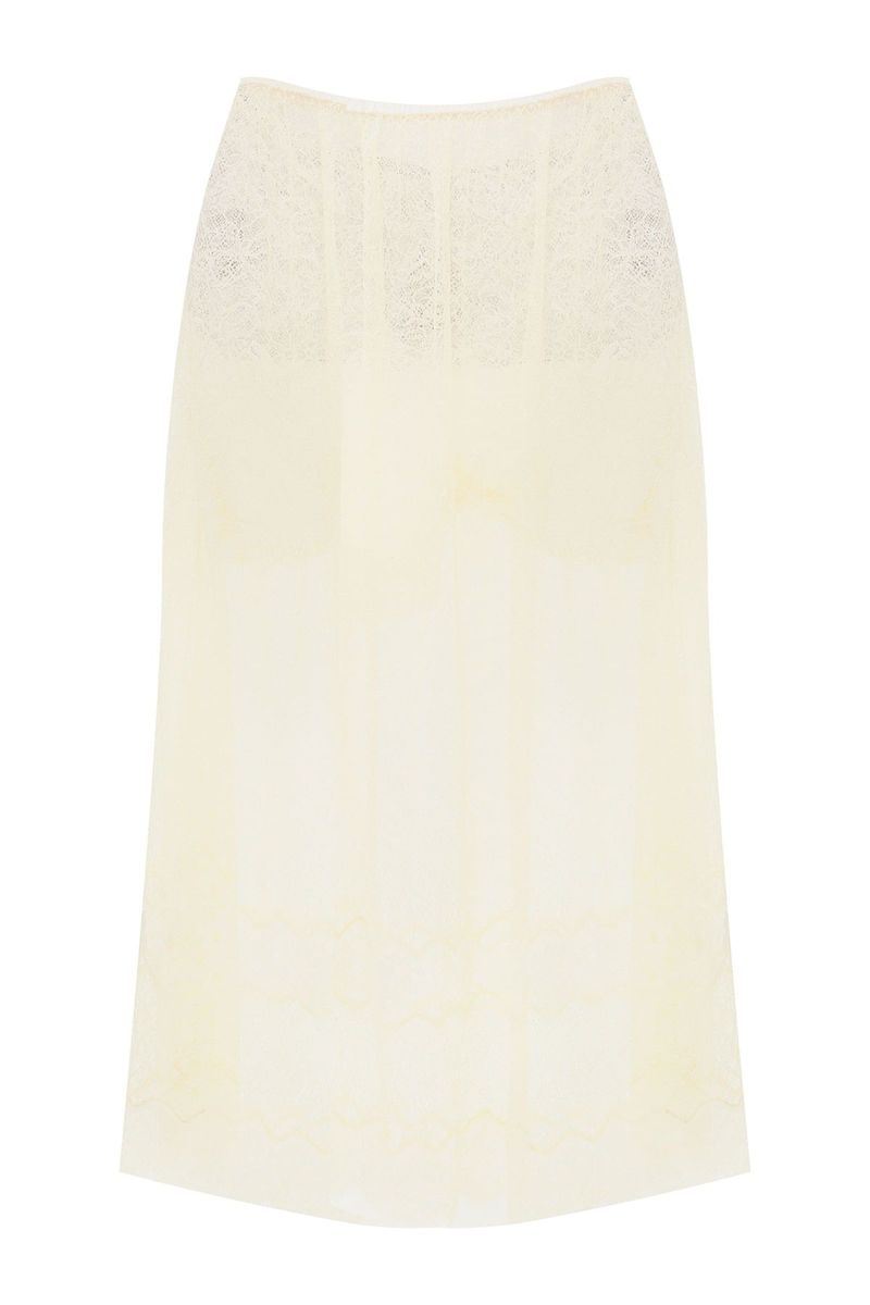 Saia Midi Renda Lingerie Lira Nk - OFF WHITE 0