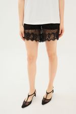 Shorts Mini Renda Lingerie Lilian Nk - PRETO 2