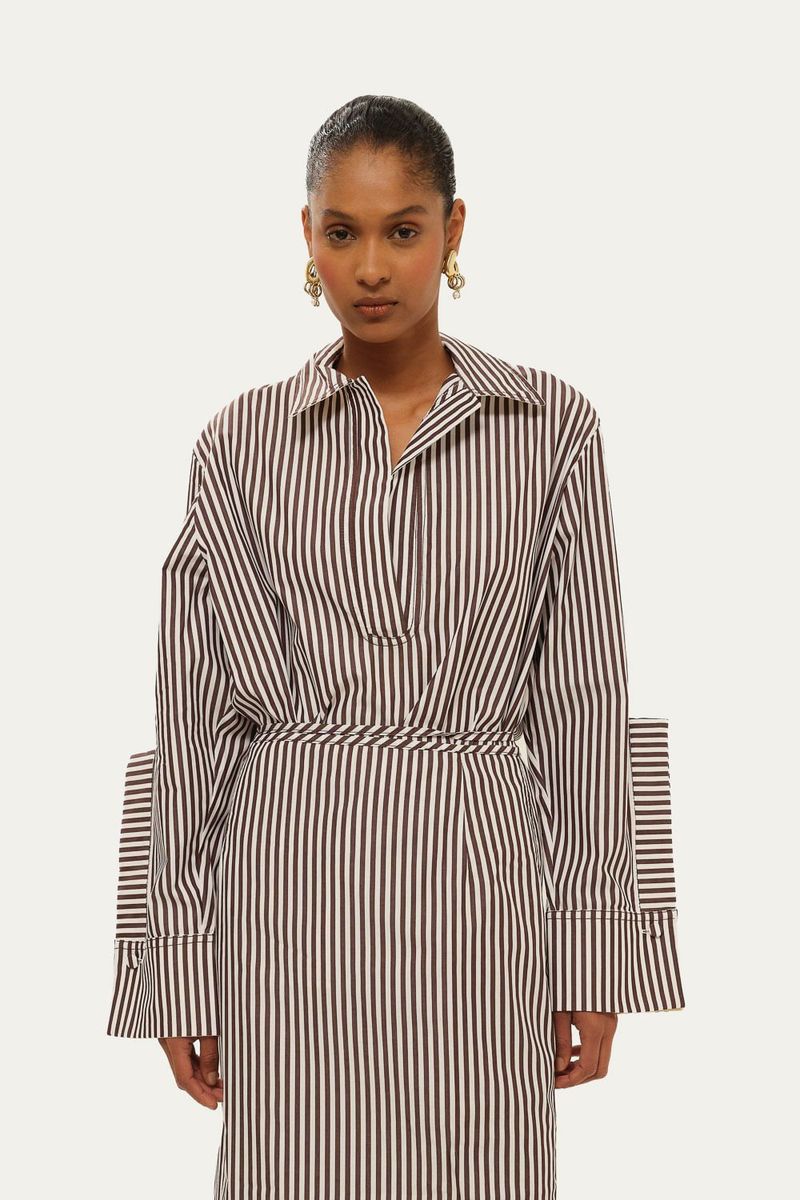 Camisa Manga Longa Tricoline Listrada C  Algod o Coven - LISTRAS 0