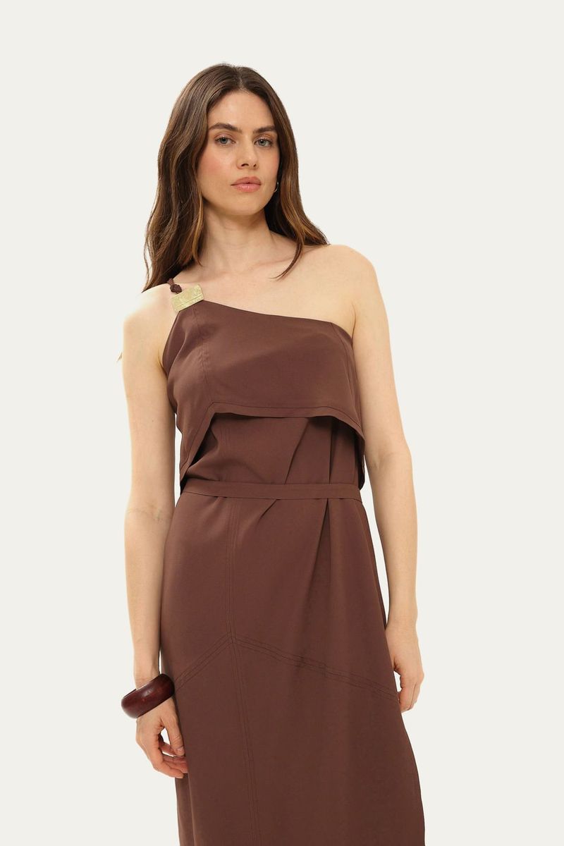 Vestido Longuete Bia Cach  - MARROM 1