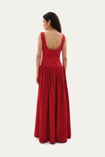 Vestido Longo Prosa Aluf - VERMELHO 3