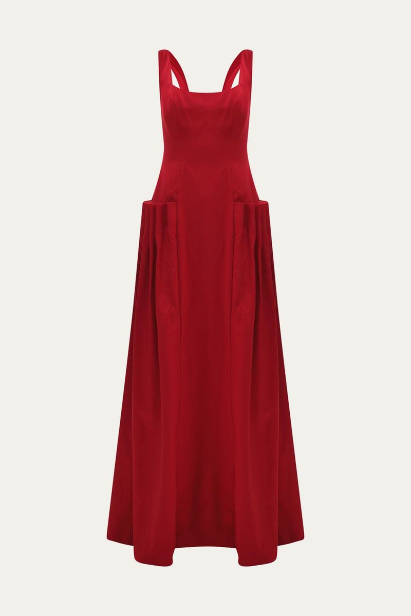 Vestido Longo Prosa Aluf - VERMELHO 4