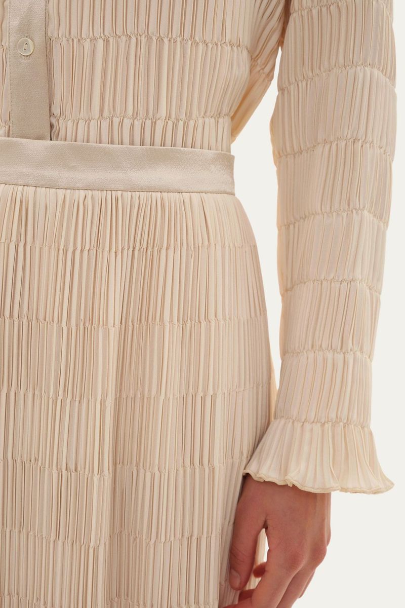 Saia Midi Fisarmon Framed - OFF WHITE 2