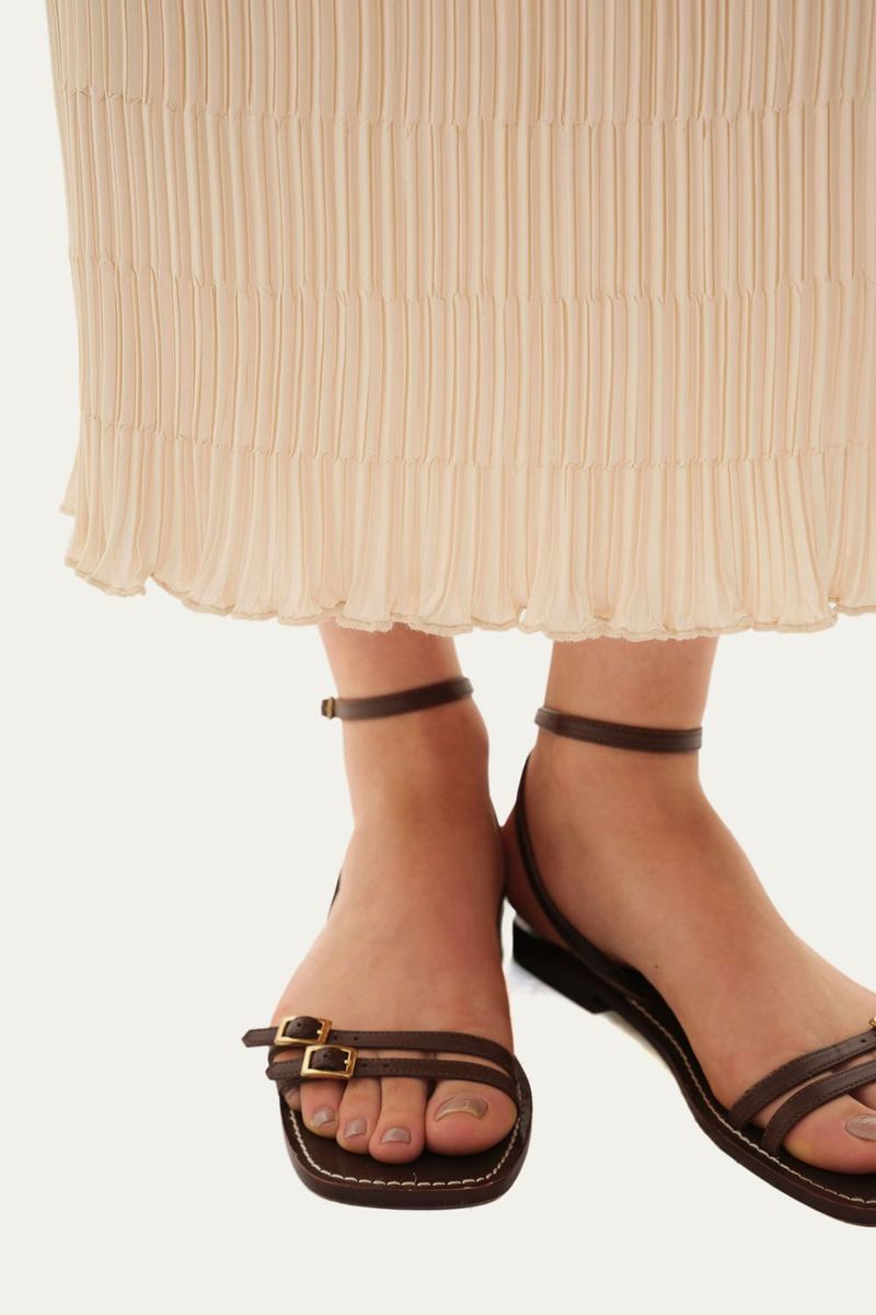 Saia Midi Fisarmon Framed - OFF WHITE 3