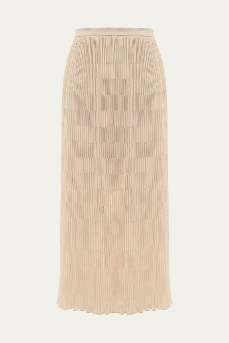 Saia Midi Fisarmon Framed - OFF WHITE 5