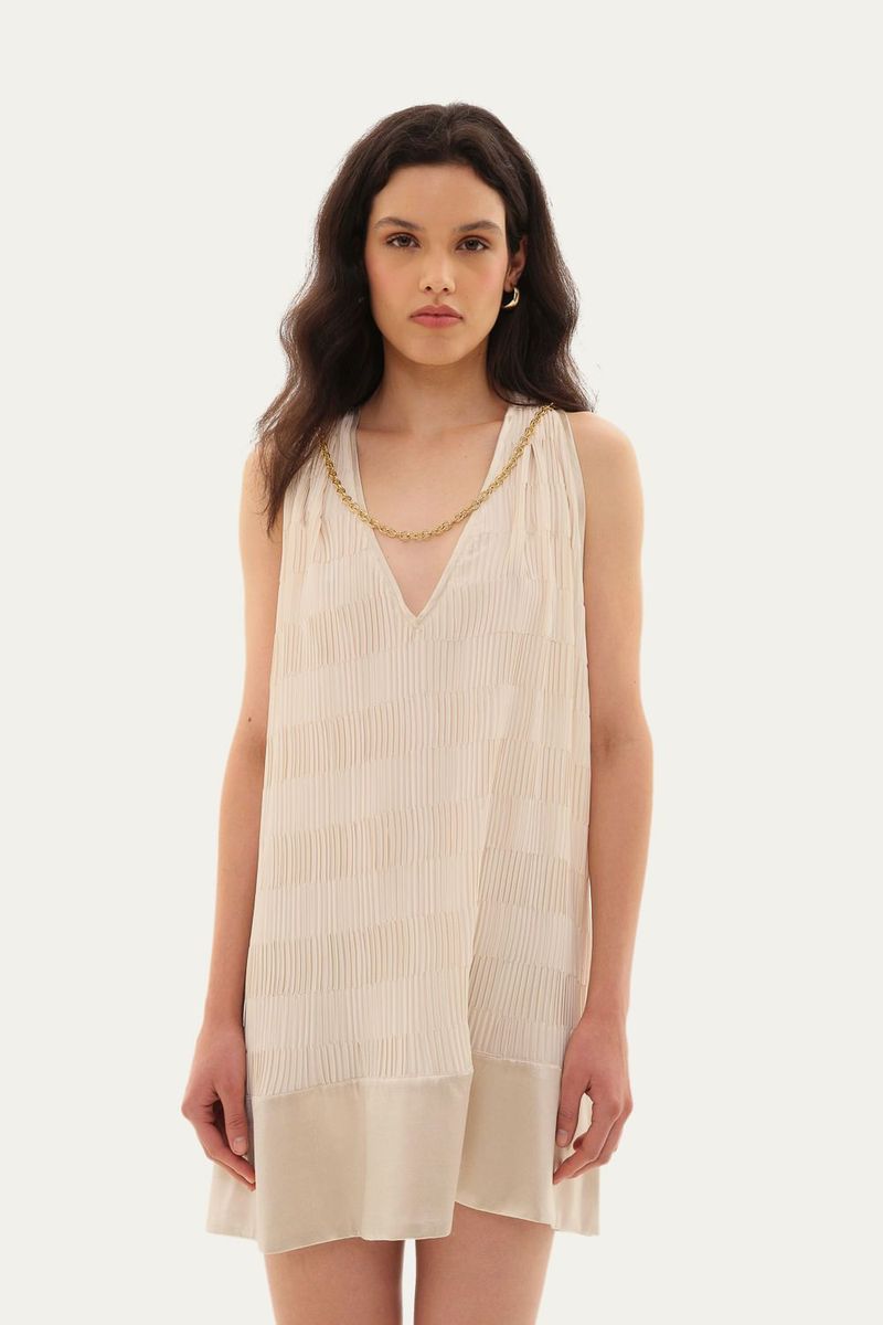 Vestido Mini Fisarmon Framed - OFF WHITE 0
