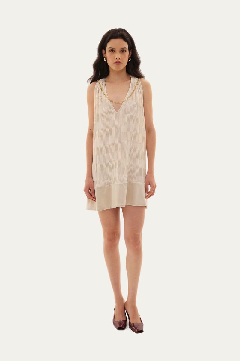 Vestido Mini Fisarmon Framed - OFF WHITE 1