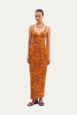 Vestido Midi Vaglione Framed - TERRACOTA 0