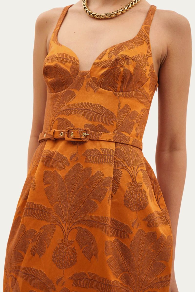 Vestido Midi Vaglione Framed - TERRACOTA 2