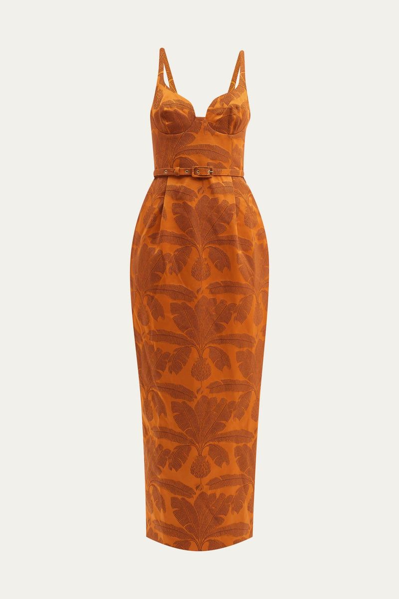 Vestido Midi Vaglione Framed - TERRACOTA 4