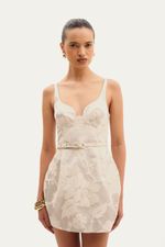 Vestido Mini Vaglione Framed - OFF WHITE 0