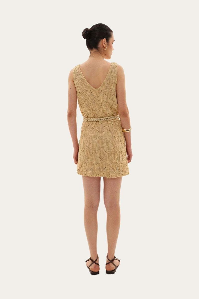Vestido Mini Amanda Linnen - BEGE 3