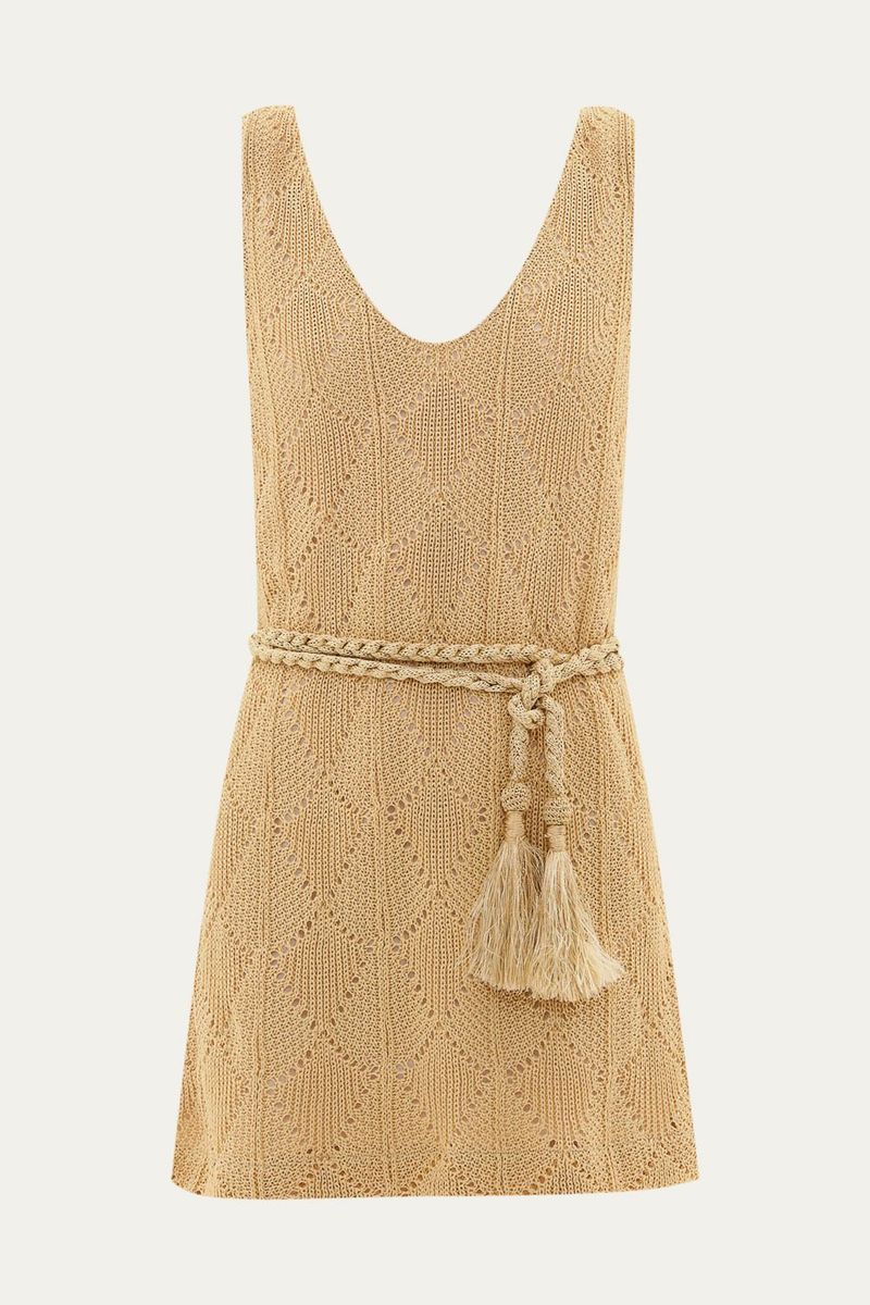 Vestido Mini Amanda Linnen - BEGE 4