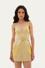 Vestido Mini Vaglione Framed - AMARELO 0