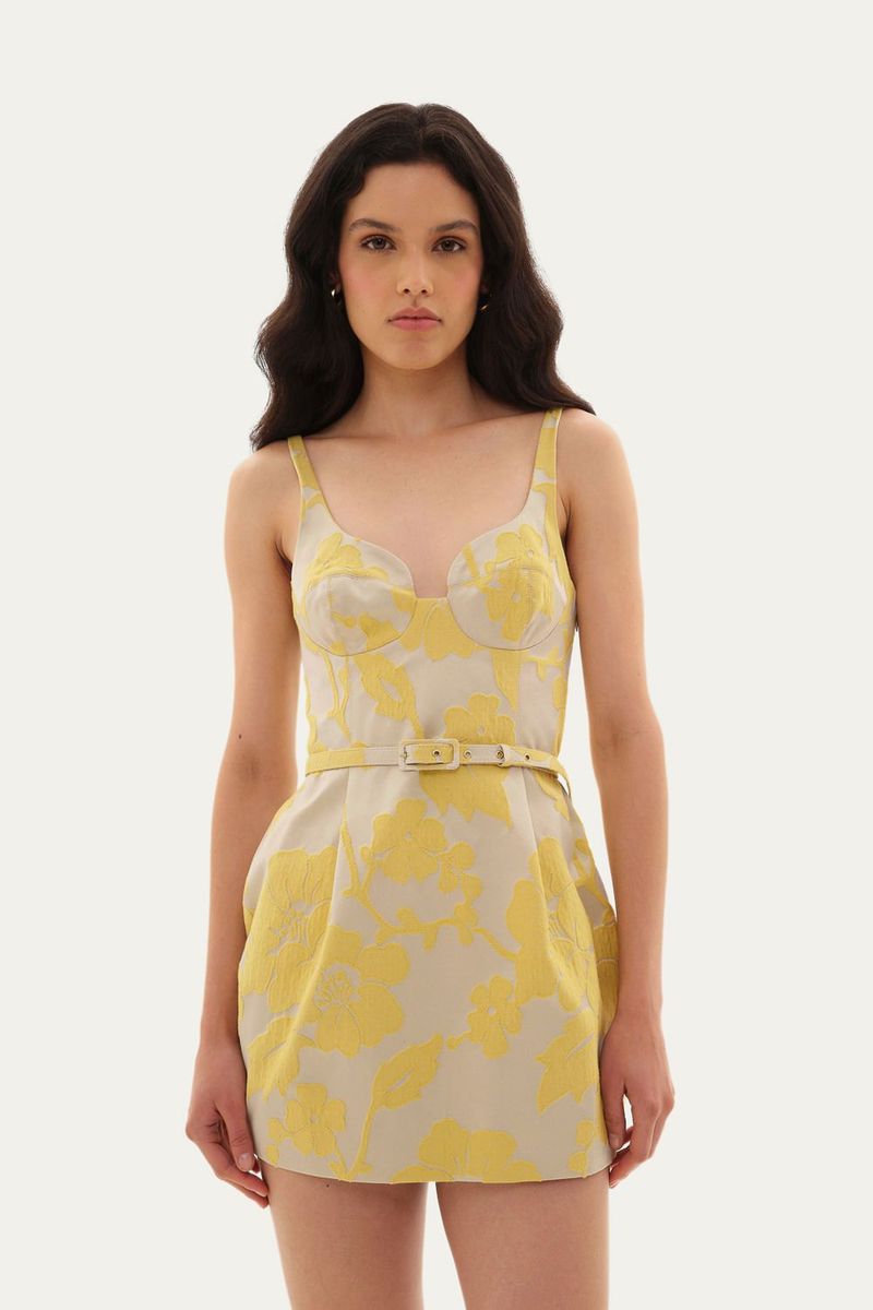 Vestido Mini Vaglione Framed - AMARELO 0